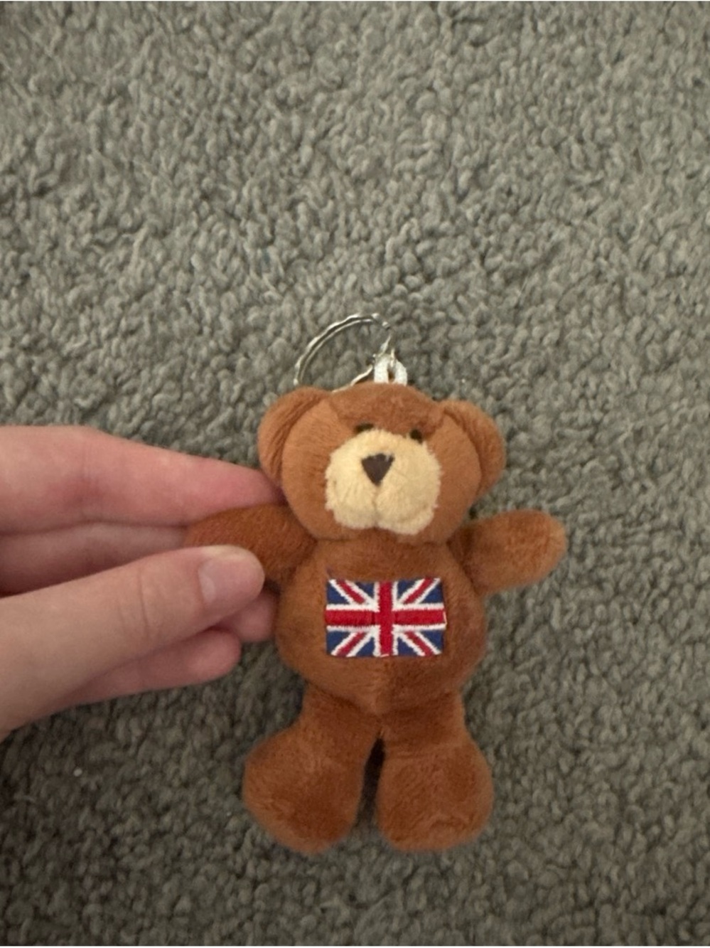 Brown Union Jack Teddy Bear Plush Keychain - Kids Toys